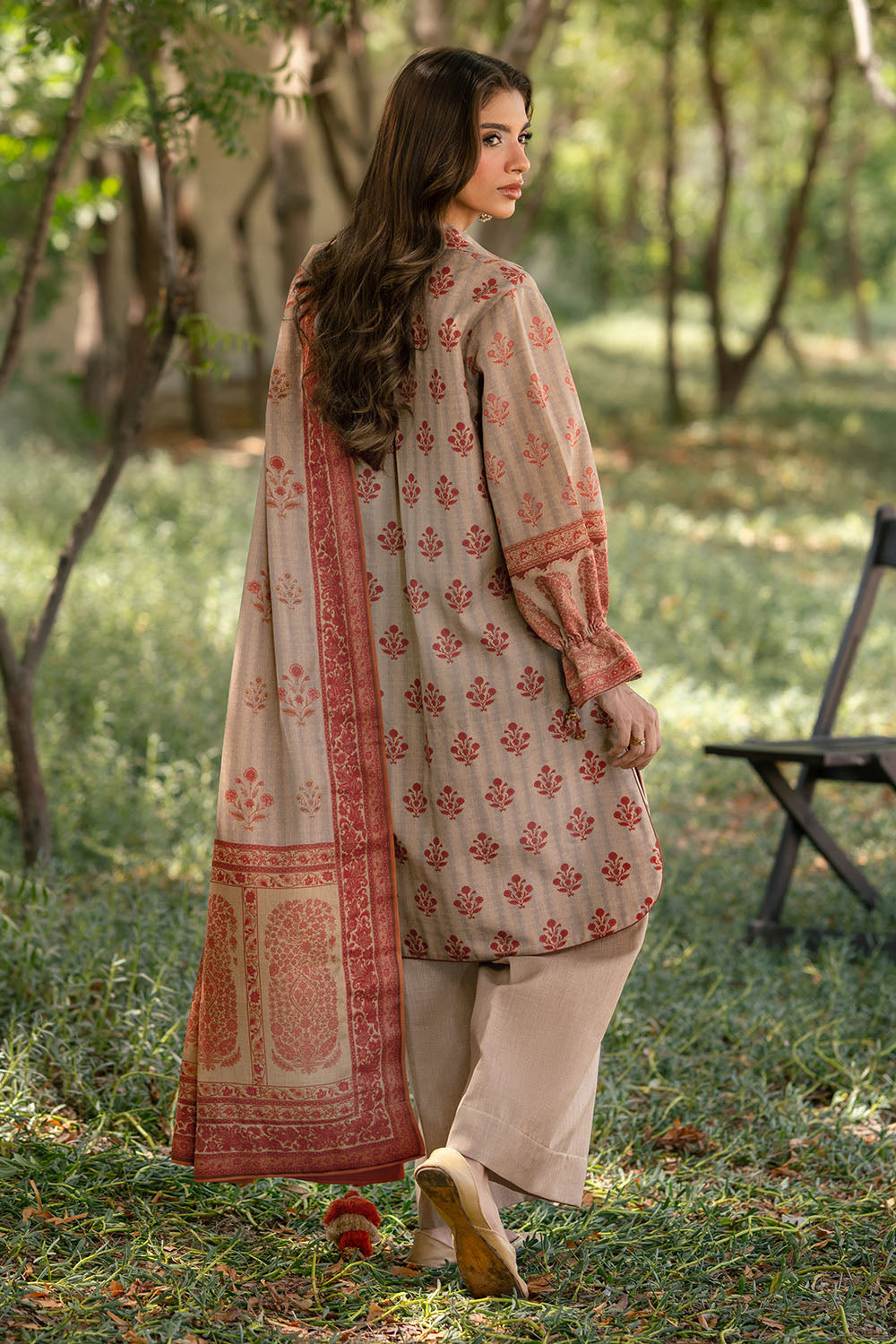 3 Piece Printed Pashmina Suit