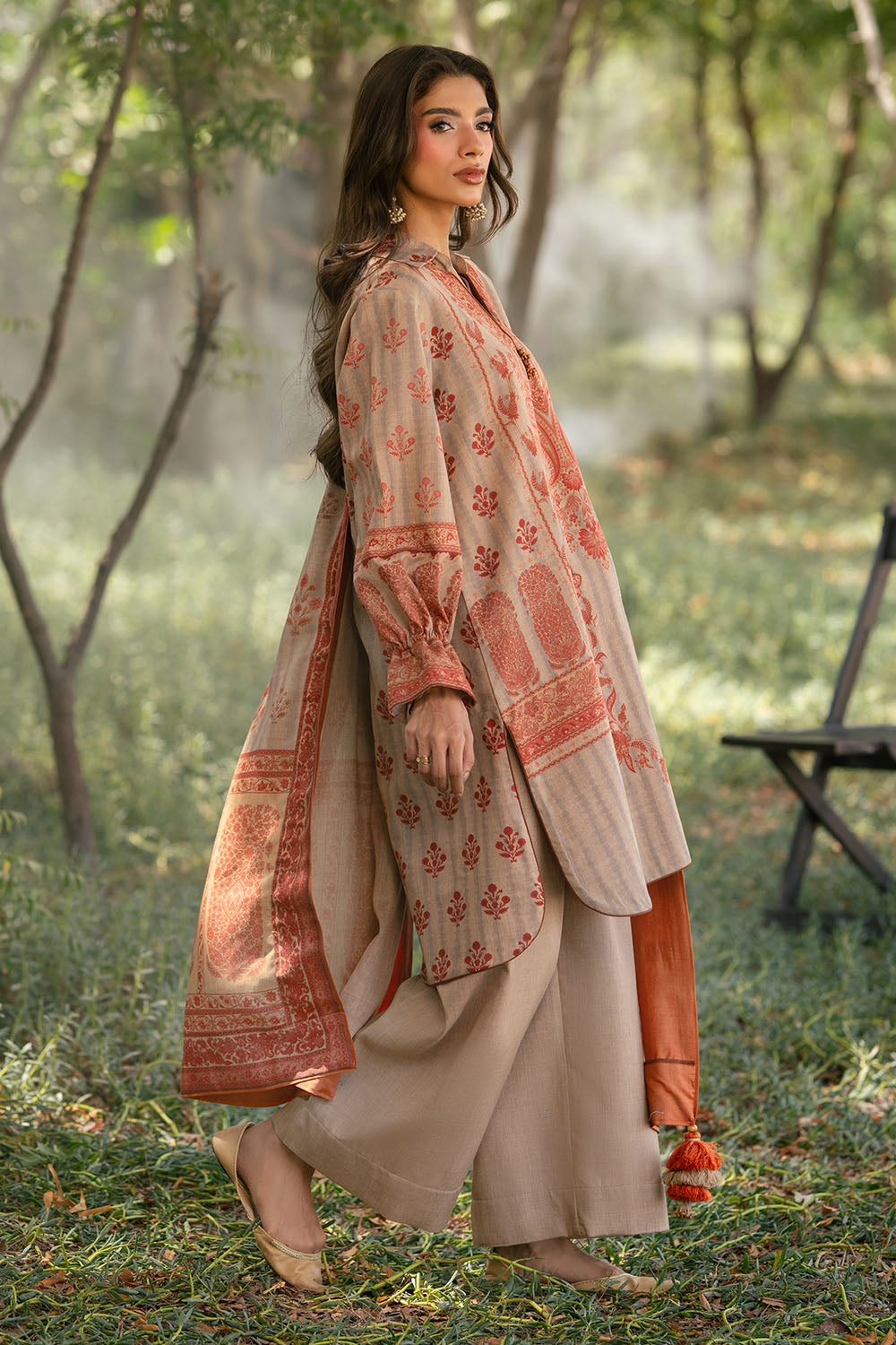 3 Piece Printed Pashmina Suit