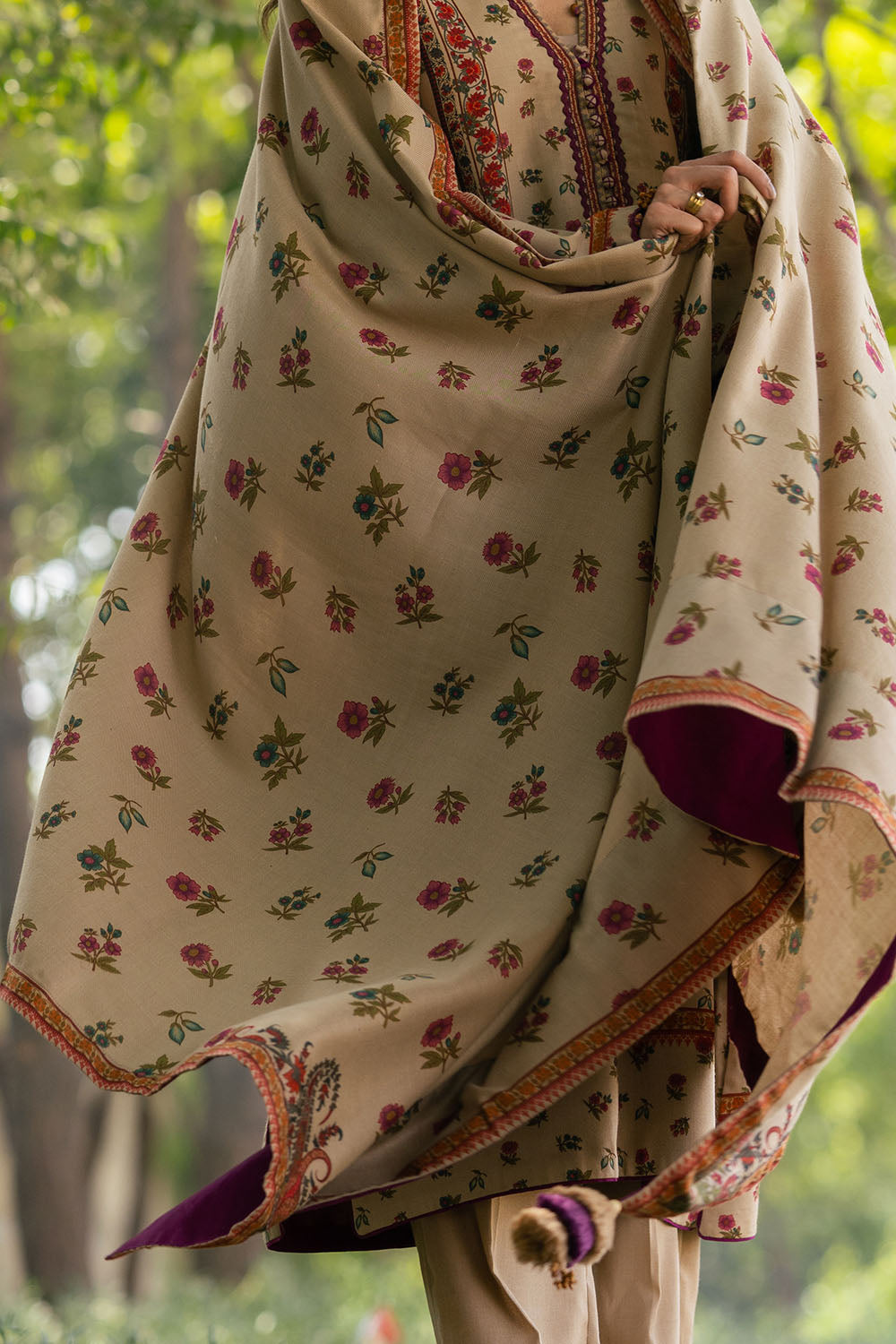 3 Piece Printed Pashmina Suit