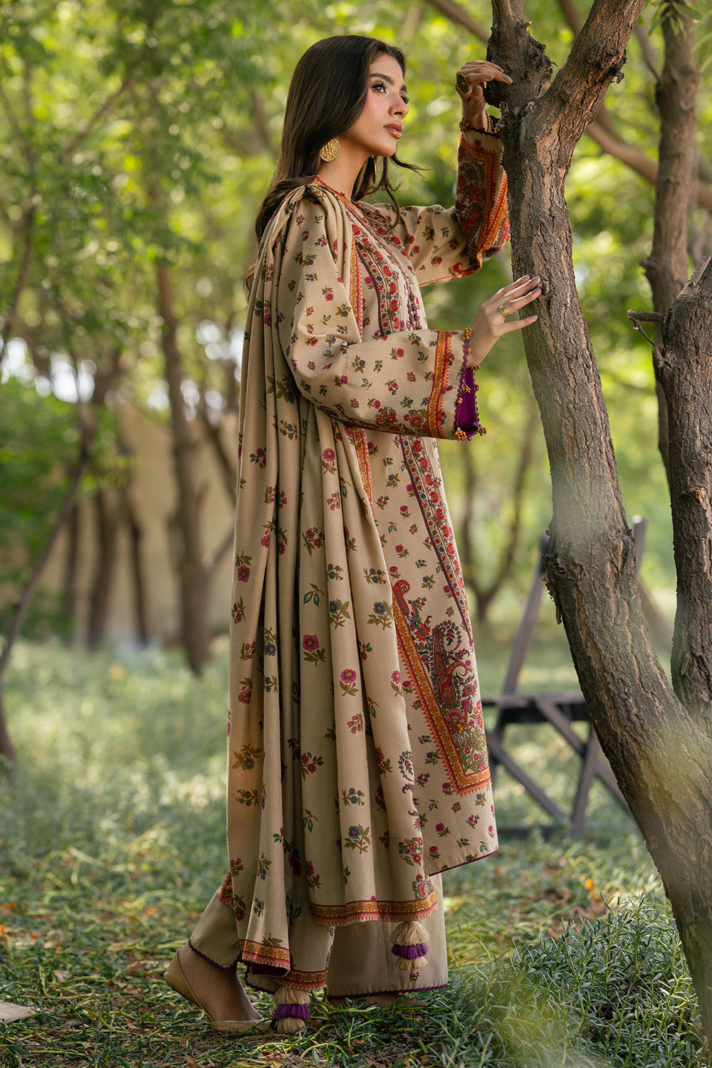 3 Piece Printed Pashmina Suit