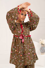 2 Piece Printed Slub Viscose Suit WNST-52005