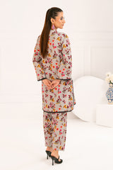 2 Piece Printed Slub Viscose Suit WNST-52006