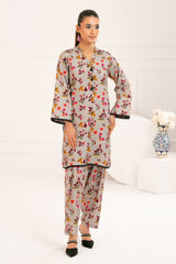 2 Piece Printed Slub Viscose Suit WNST-52006