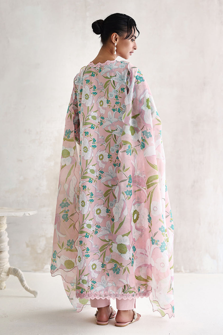3 Piece Embroidered Printed Lawn Suit with Printed Sequins Paper Cotton Dupatta