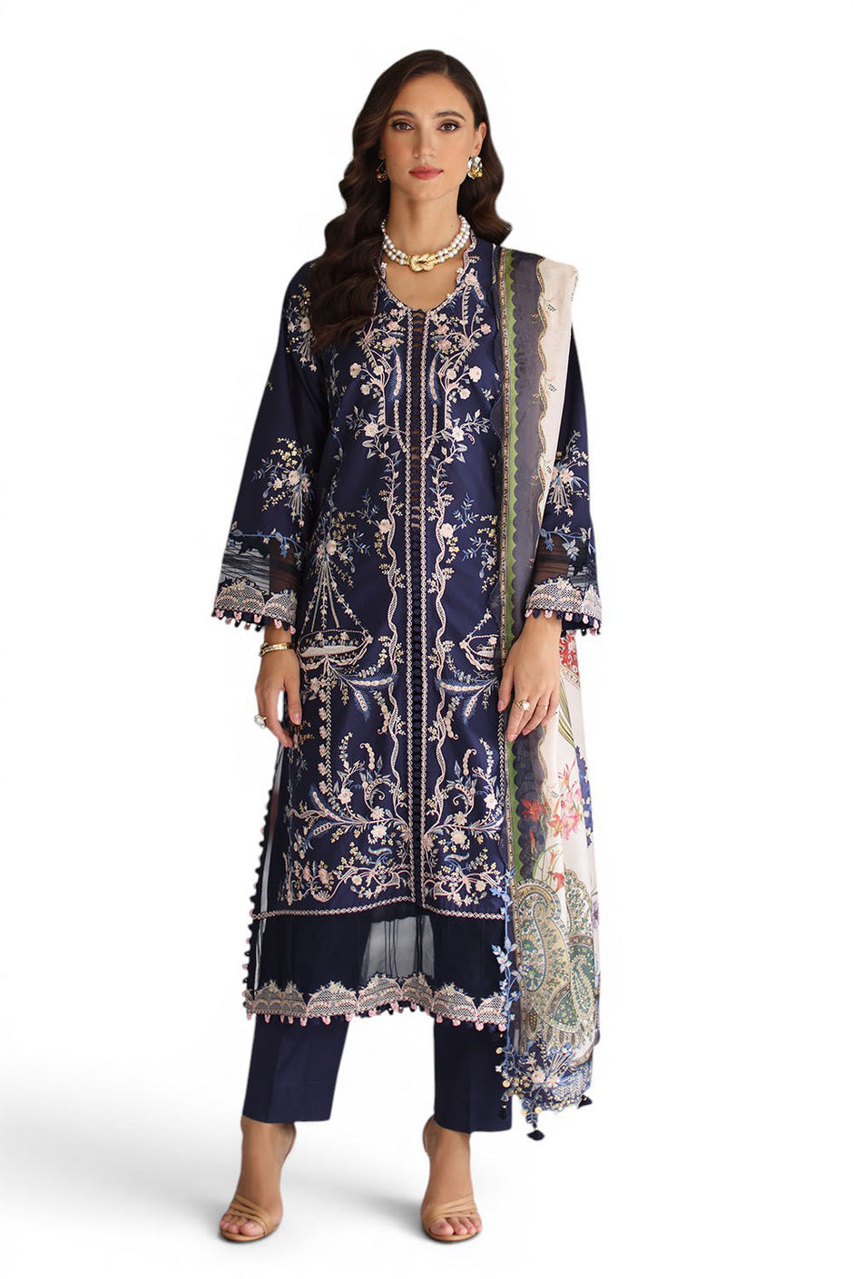 3 Piece Embroidered Jacquard Suit