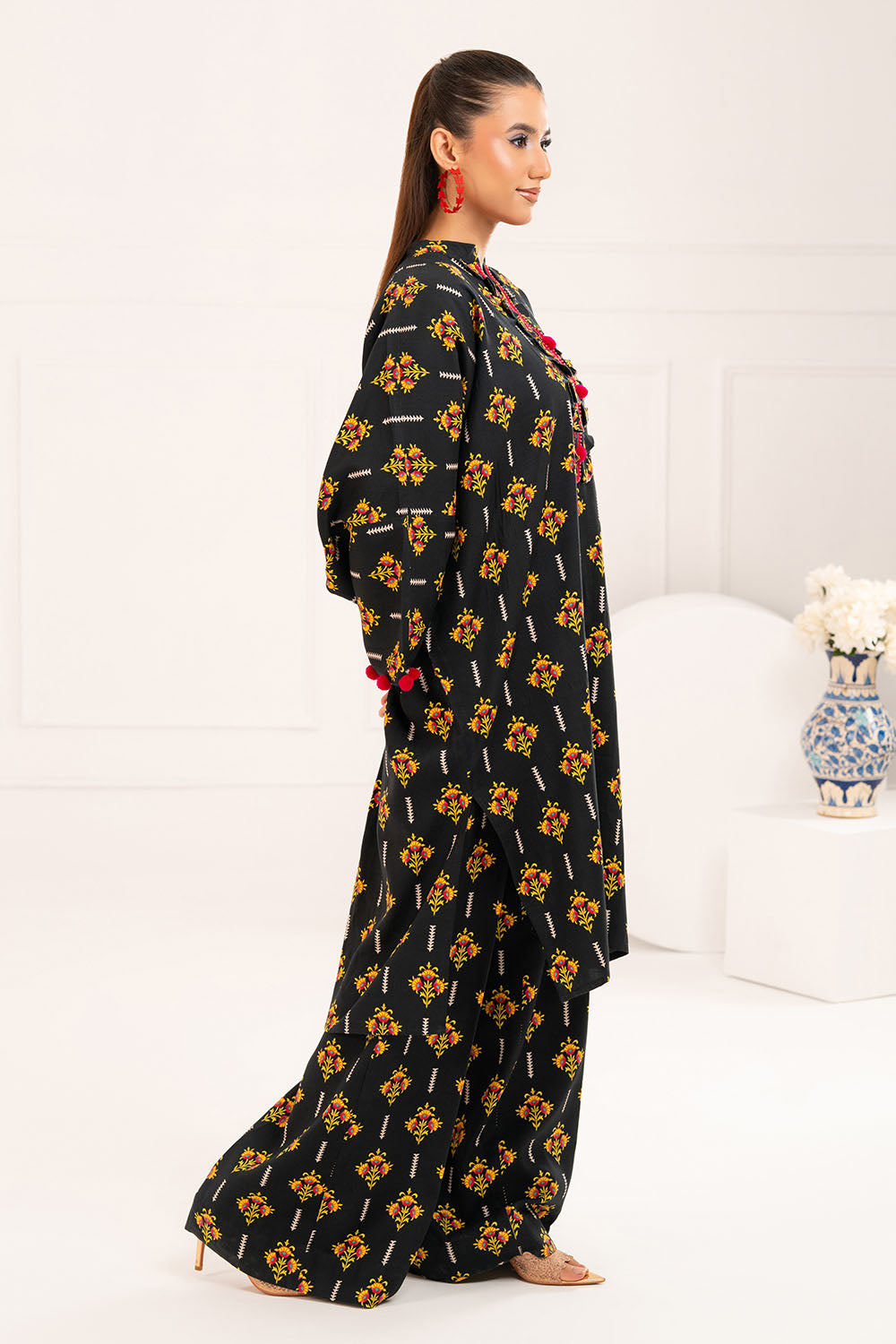 2 Piece Printed Slub Viscose Suit WNST-52004