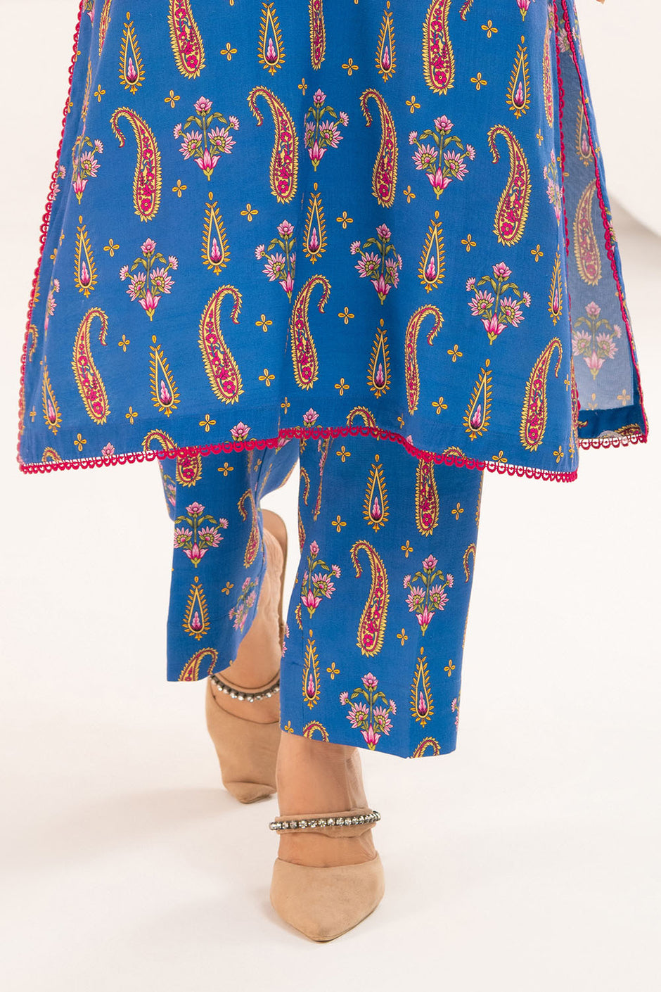 2 Piece Printed Slub Viscose Suit