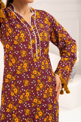 2 Piece Printed Slub Viscose Suit WNST-52009