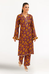 2 Piece Printed Slub Viscose Suit WNST-52009