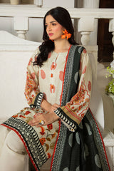 3 Piece Printed Stripe Khaddar Suit with Dupatta SD-52176