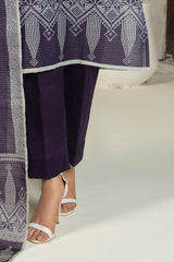 3 Piece Printed Stripe Khaddar Suit with Dupatta SD-52194