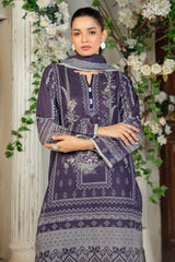 3 Piece Printed Stripe Khaddar Suit with Dupatta SD-52194