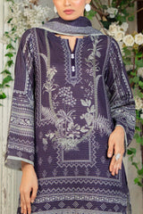 3 Piece Printed Stripe Khaddar Suit with Dupatta SD-52194