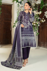 3 Piece Printed Stripe Khaddar Suit with Dupatta SD-52194