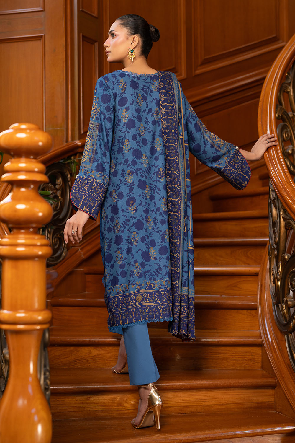 3 Piece Printed Linen Suit