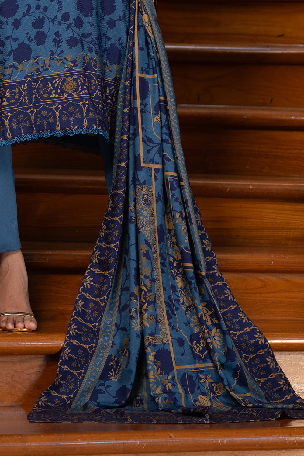 3 Piece Printed Linen Suit