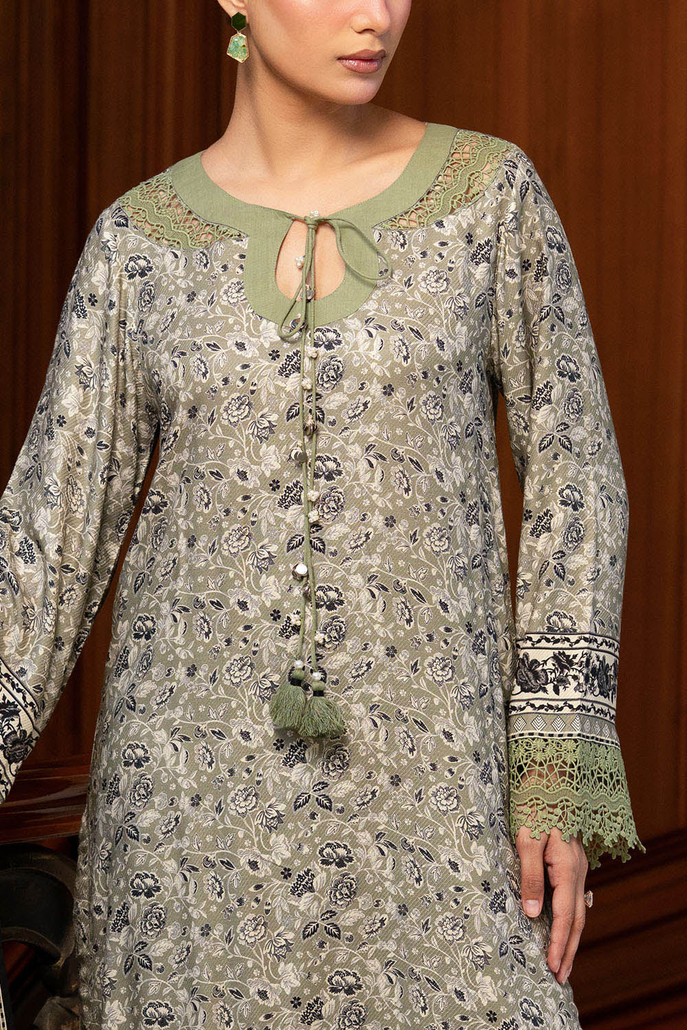 3 Piece Printed Linen Suit