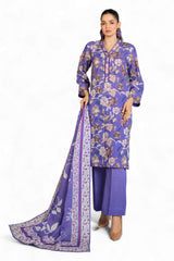 3 Piece Printed Zari Cotton & Khaddar Suit with Dupatta SD-52183