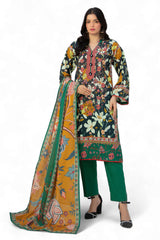 3 Piece Printed Zari Cotton & Khaddar Suit with Dupatta SD-52208