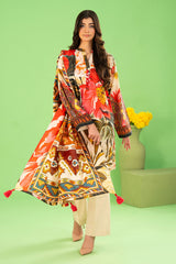 3 Piece Printed Khaddar Suit with Zari Dupatta WNS-52023