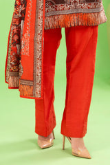 3 Piece Printed Khaddar Suit with Zari Dupatta WNS-52043