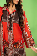 3 Piece Printed Khaddar Suit with Zari Dupatta WNS-52043