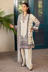 3 Piece Printed Zari Stripe Self Jacquard Suit with Dupatta SP-52085
