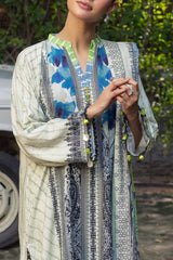 3 Piece Printed Zari Stripe Self Jacquard Suit with Dupatta SP-52089