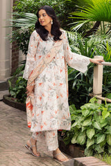 3 Piece Printed Zari Stripe Self Jacquard Suit with Dupatta SP-52095