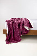 AW25-Raspberry Double Ply Fleece Throw