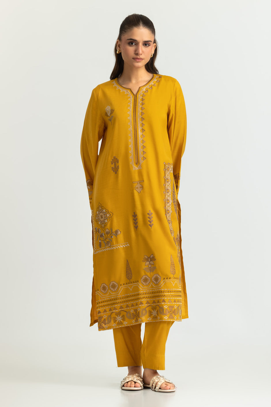 Raw Silk Embroidered Co-Ord Set