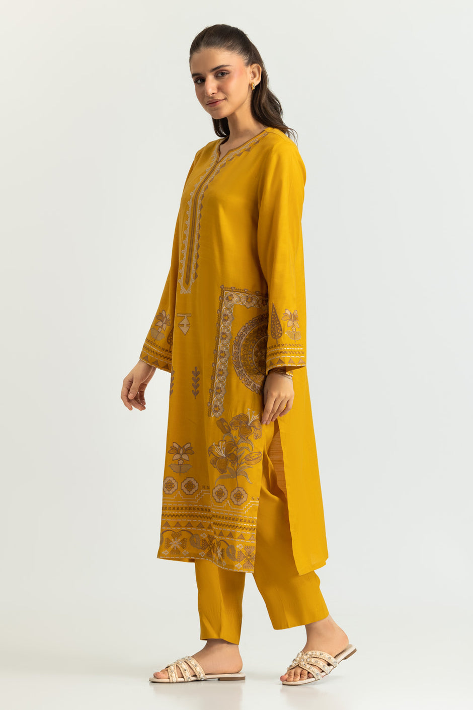 Raw Silk Embroidered Co-Ord Set