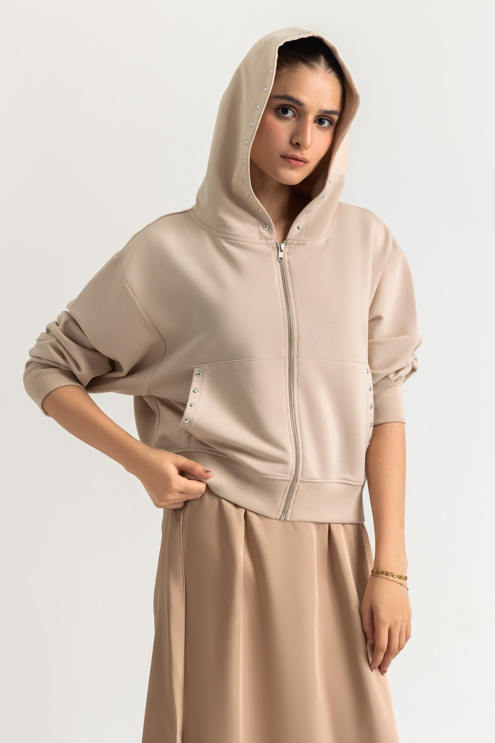 Regular Fit Hooded Zipper