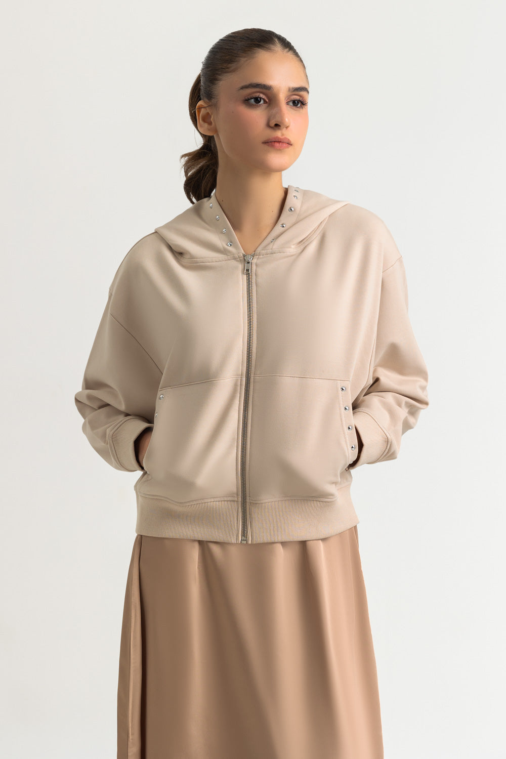 Regular Fit Hooded Zipper