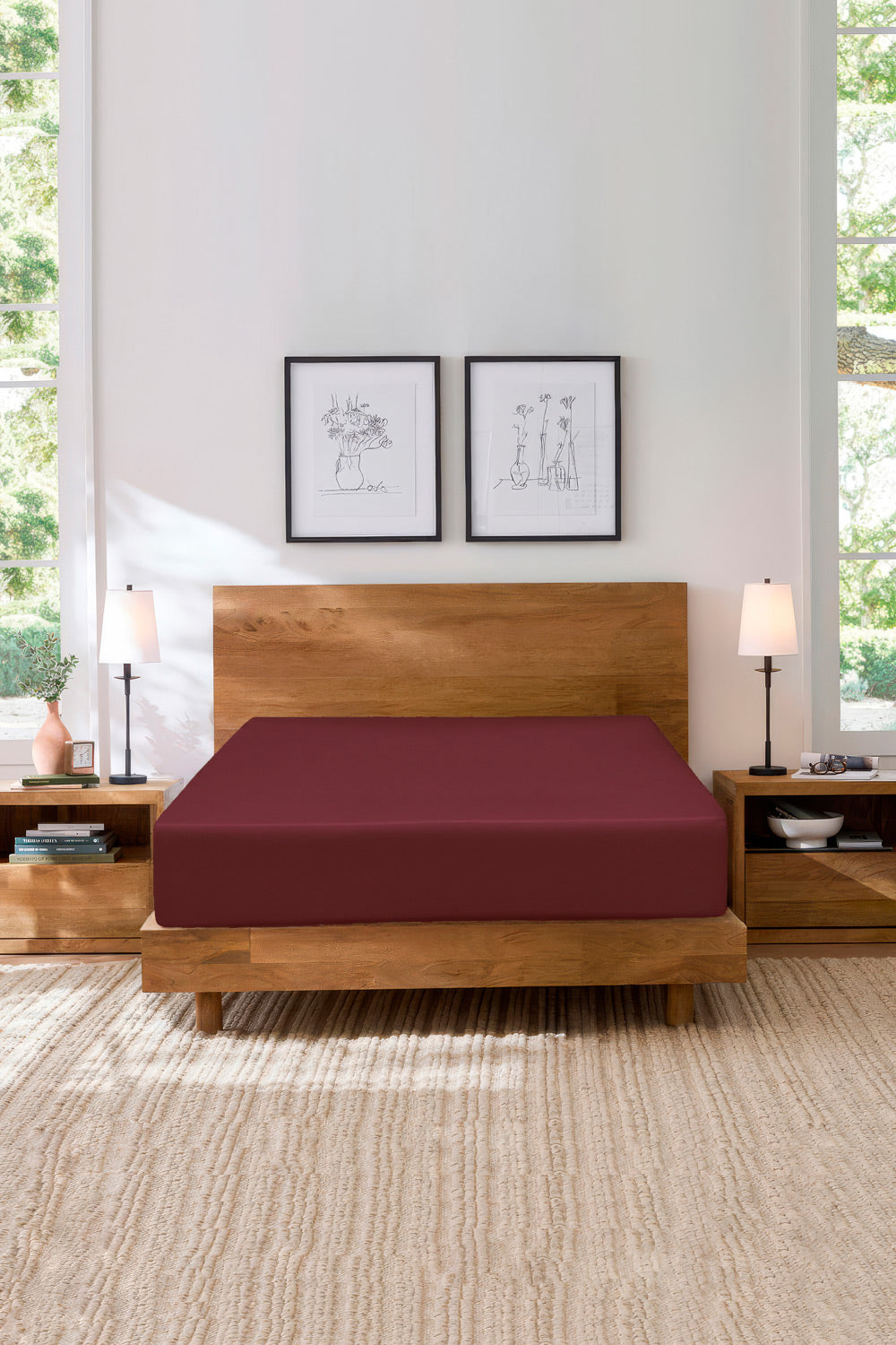 Rhubarb Water Repellent Jersey Fitted Sheet