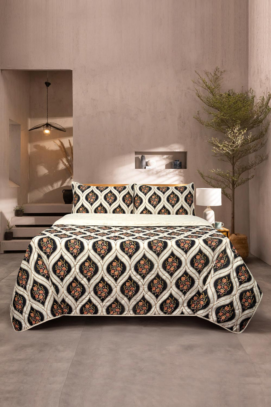 Rose Ogee T-200 Bed Throw