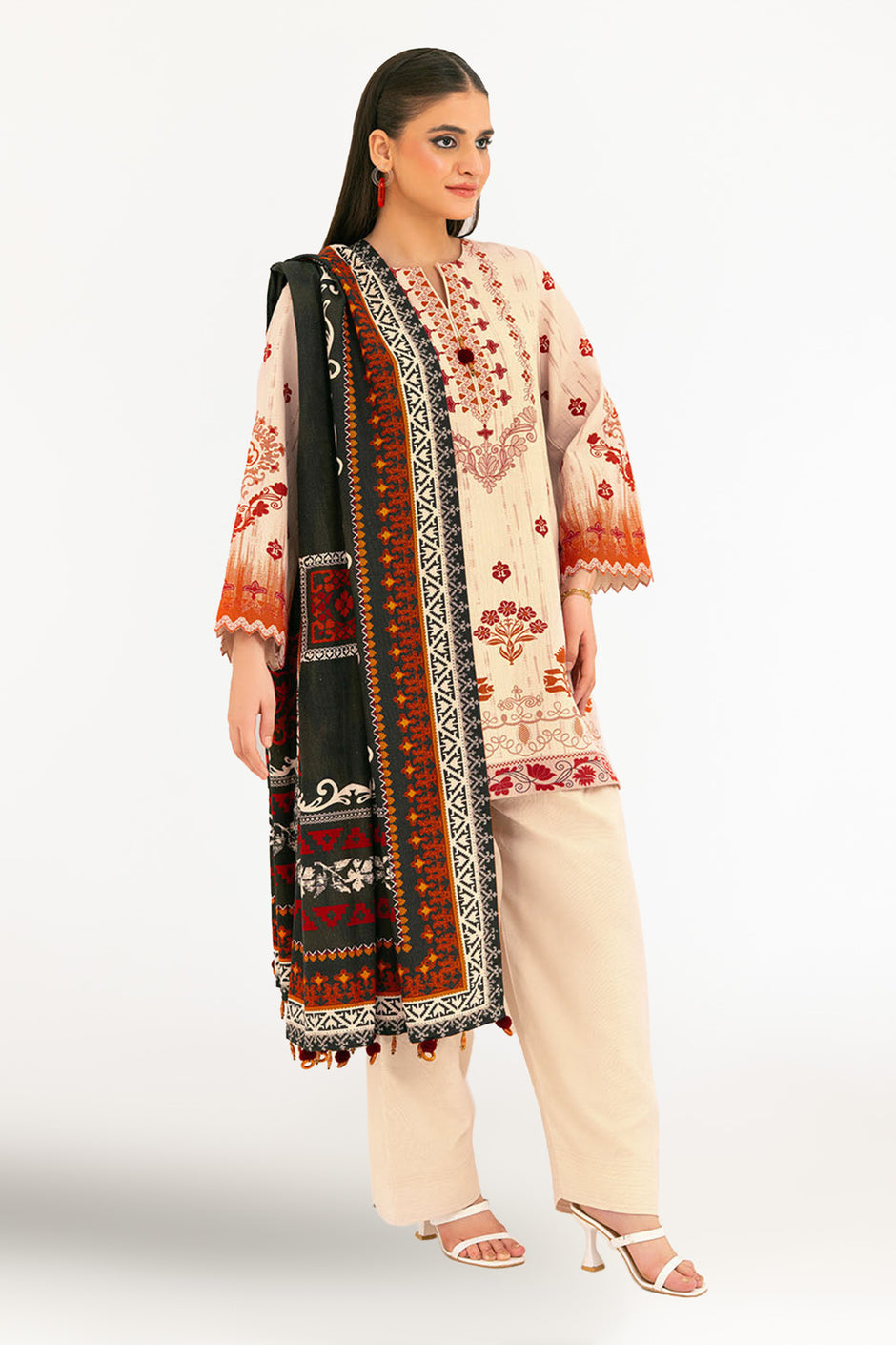 3 Piece Digital Printed Linen Khaddar Suit with Dupatta SC-52004