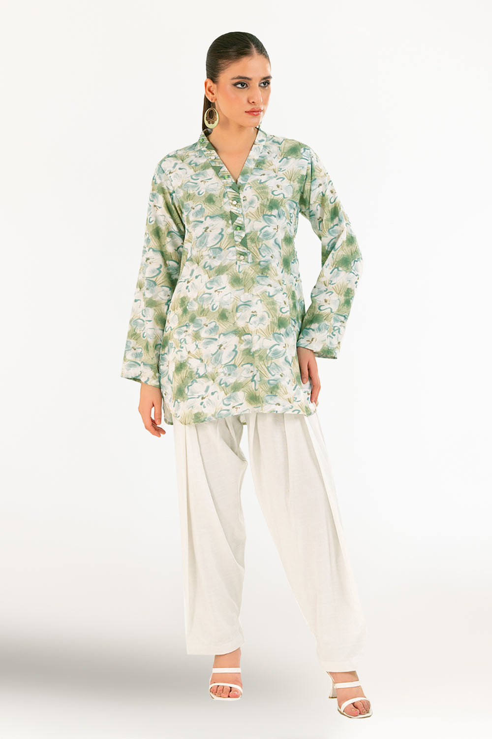 2 Piece Printed Cotton Linen Khaddar Suit