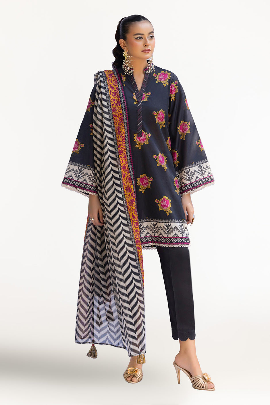 3 Piece Unstitched Printed Lawn Suit SD-52002