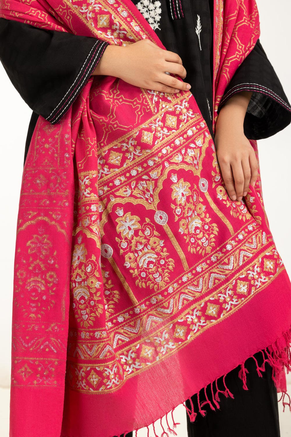 Acrylic Block Printed Shawl