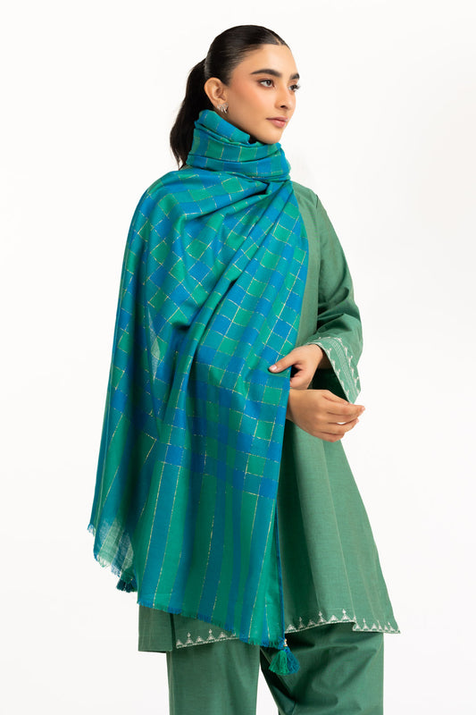 Acrylic Checkered Shawl SH-25-119