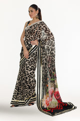 3 Piece Unstitched Denting Lawn Saree  SR-52007