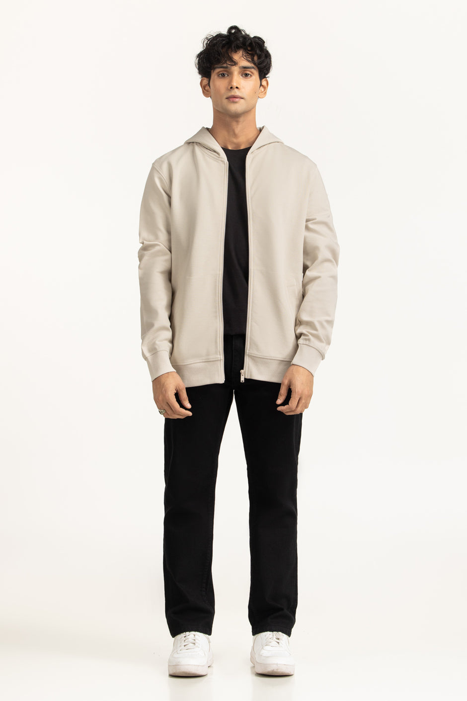 Regular Fit Hooded Zipper MN-HDZ-WS25-001 B