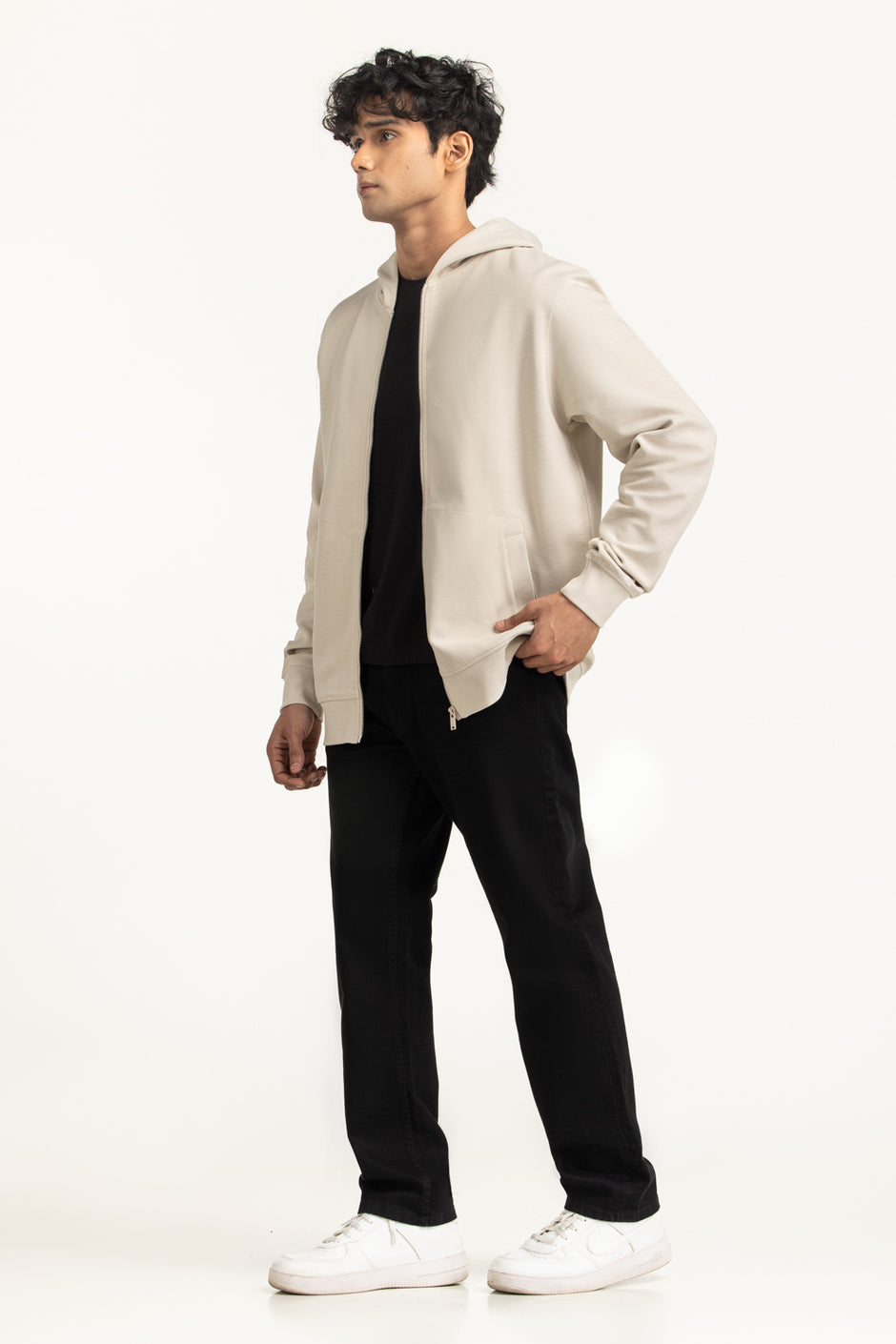 Regular Fit Hooded Zipper