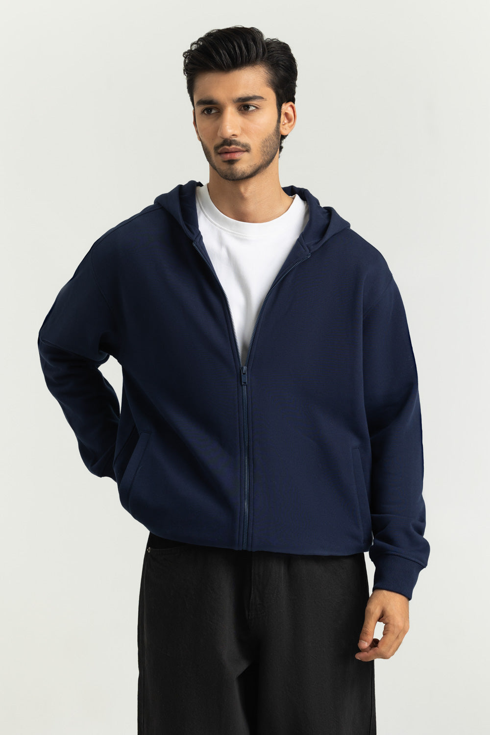 Regular Fit Hooded Zipper
