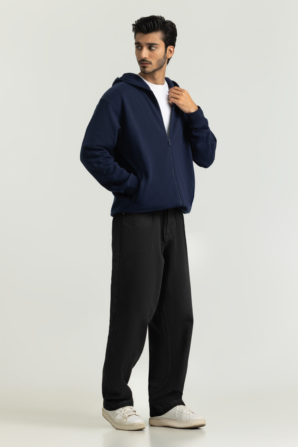 Regular Fit Hooded Zipper