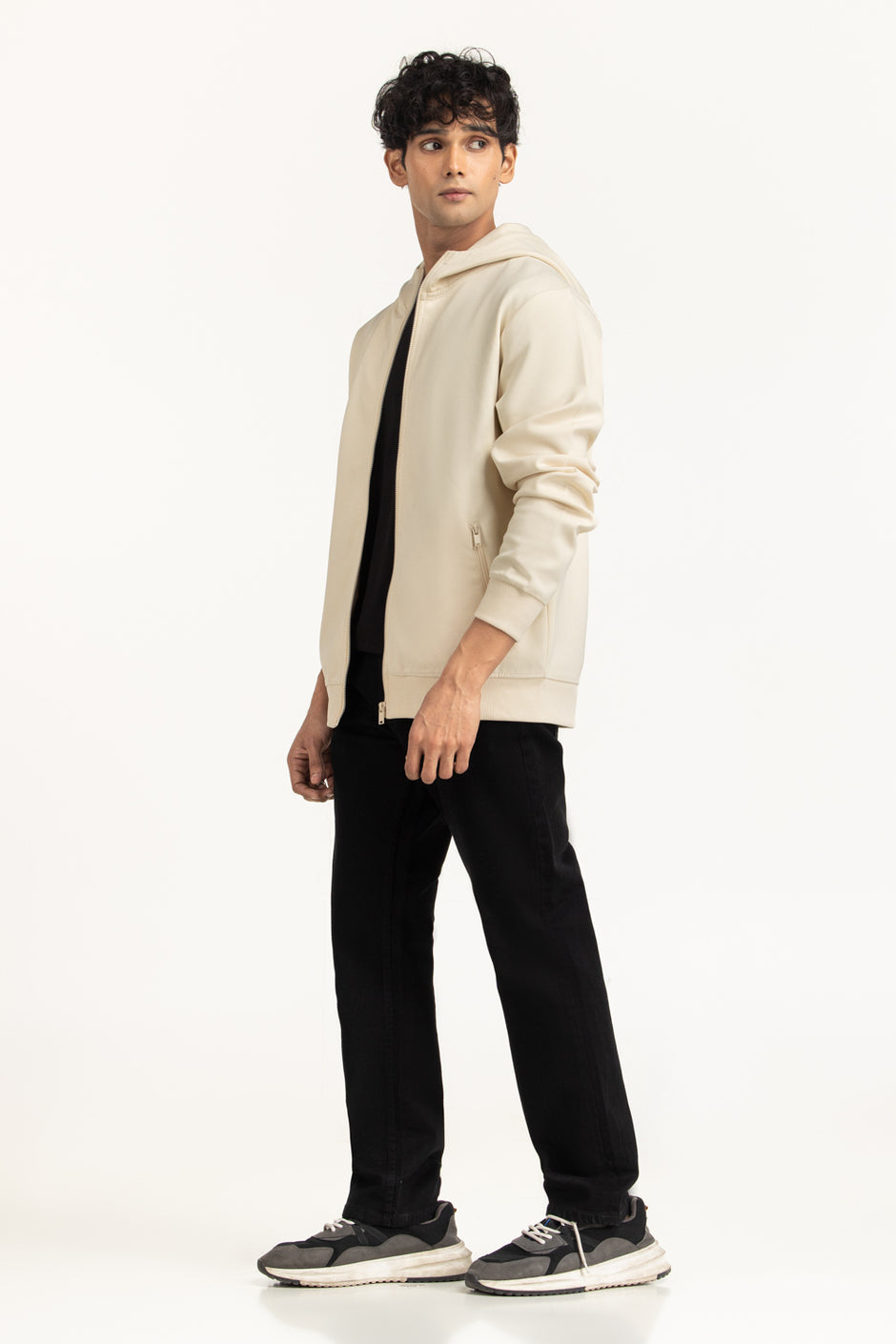 Regular Fit Hooded Zipper