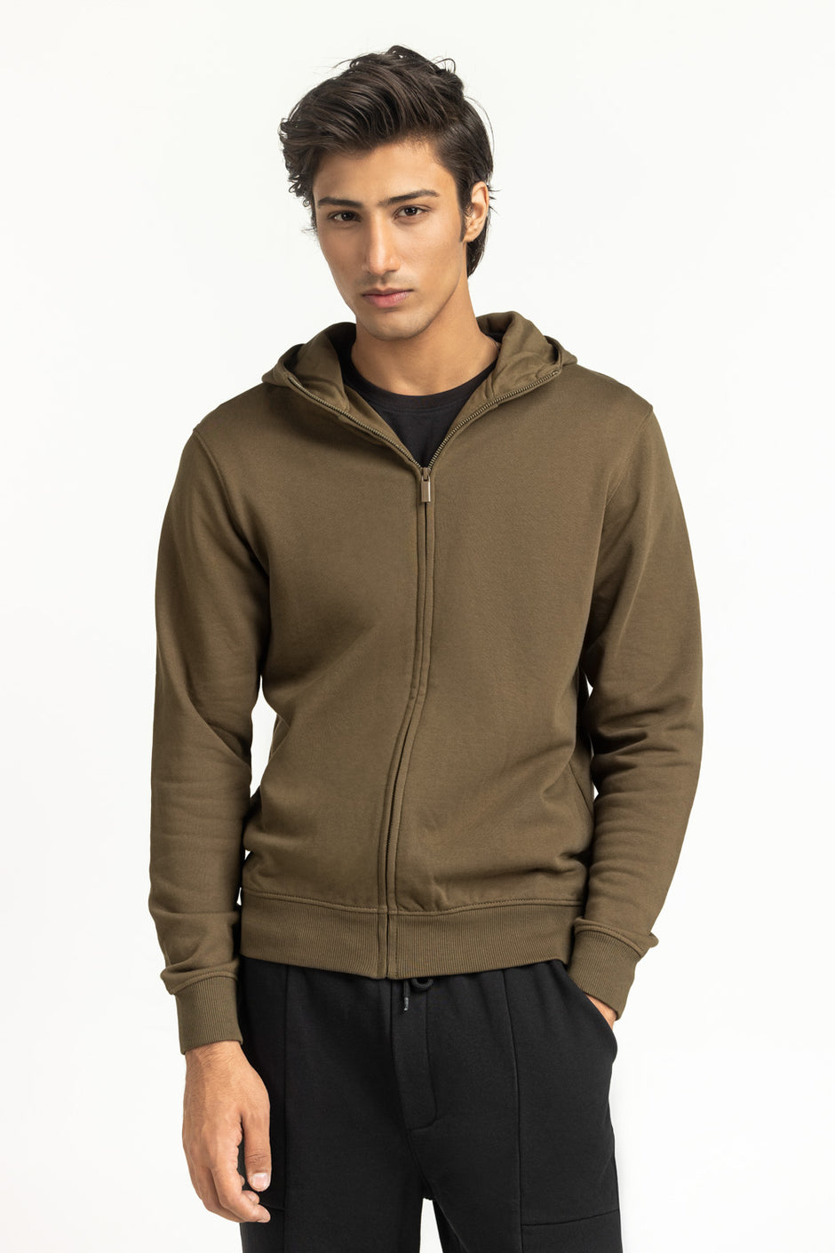 Regular Fit Hooded Zipper