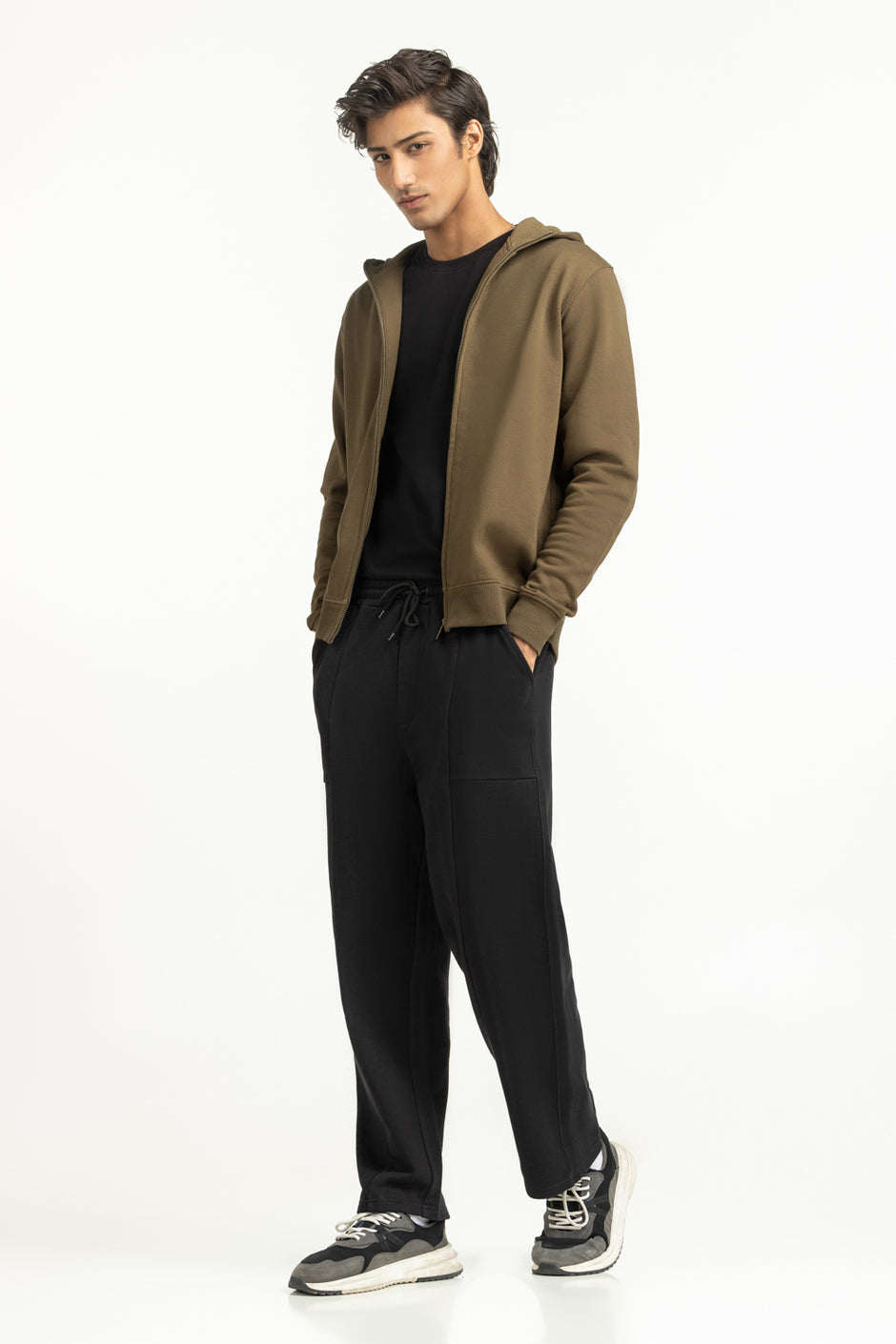 Regular Fit Hooded Zipper