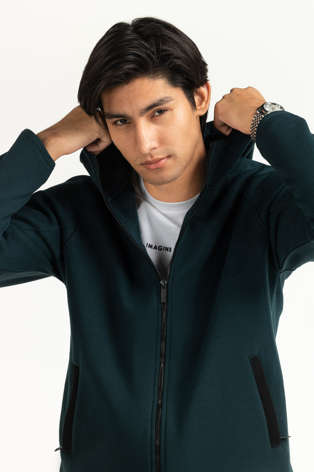 Regular Fit Hooded Zipper MN-HDZ-WS25-005 B